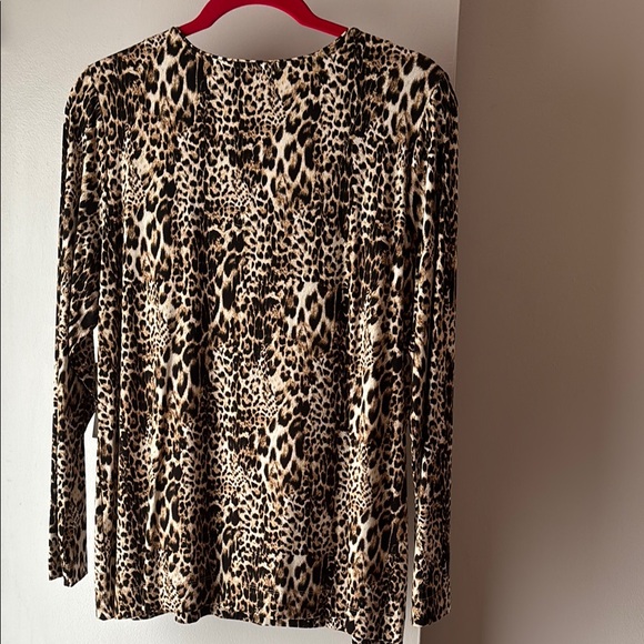 Chico's Brown and Black Long Sleeve Tee - Picture 5 of 5